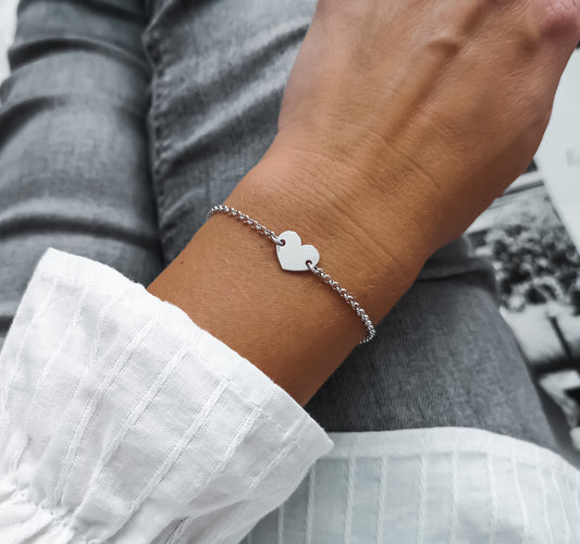 Strieborný náramok Silver Heart