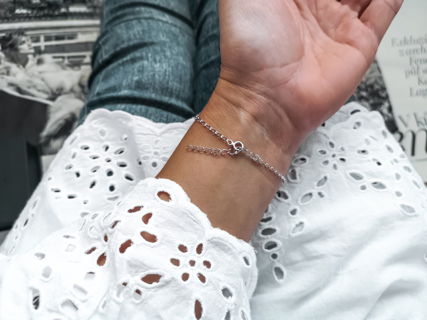 Strieborný náramok dve srdiečka Silver Heart 2