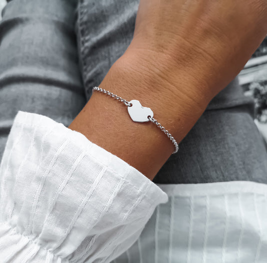 Strieborný náramok Silver Heart 2